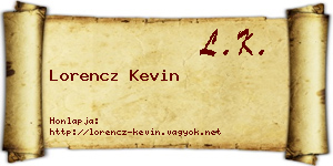 Lorencz Kevin névjegykártya